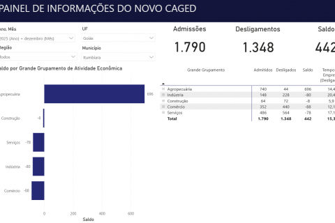 Agricultura lidera geração de emprego em Itumbiara em dezembro e garante saldo positivo de 442 novos empregados, diz dados do CAGED